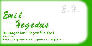 emil hegedus business card