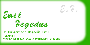 emil hegedus business card